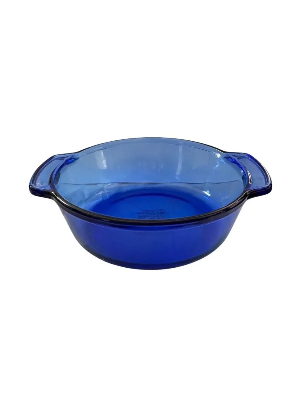 Anchor Hocking Blue Glass 2 Quart Casserole Dish 9
